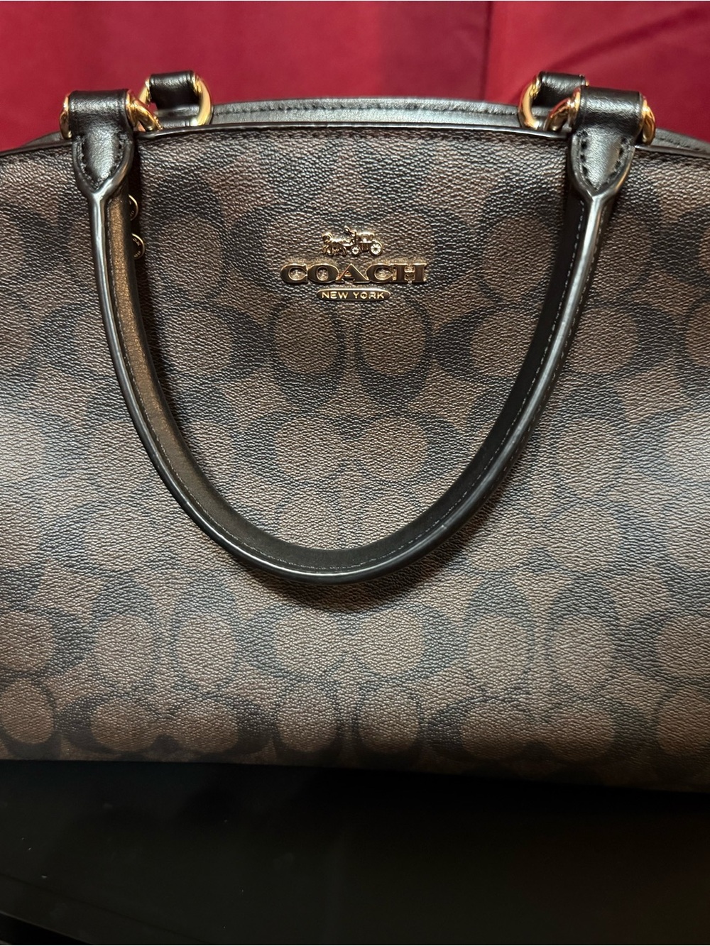 Coach Brown Signature Dome Satchel - Coach
